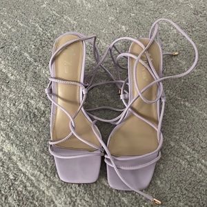 Lavender lace up heels